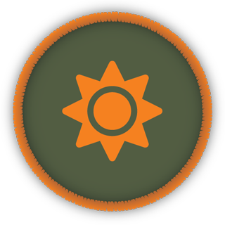 Badge with sun